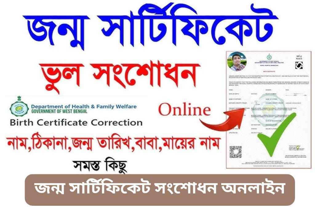 জন্ম সার্টিফিকেট সংশোধন অনলাইন